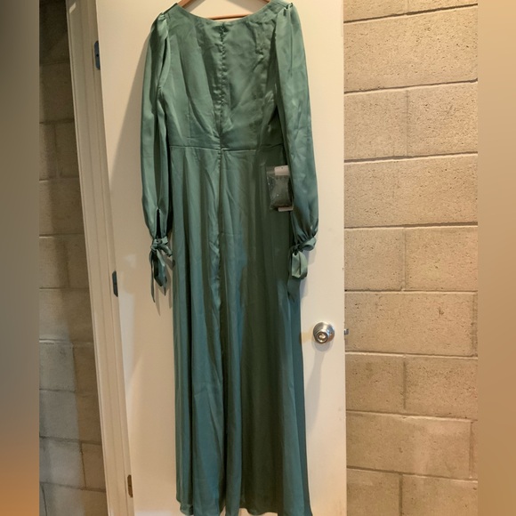 Azazie maxi satin dress sz l - Picture 5 of 12